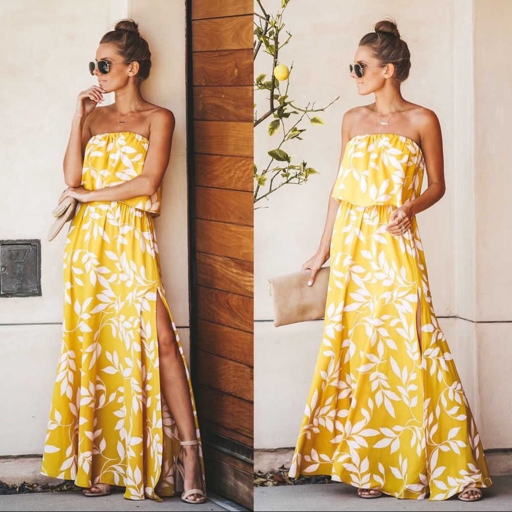 “Honolulu baby” strapless maxi dress